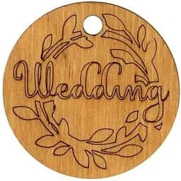 Мини-заготовка Rosa Talent тег Wedding фанера d4.5 см 10 шт