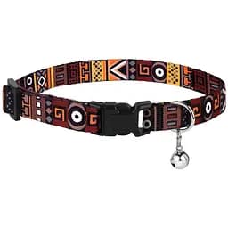 Нашийник для собак BronzeDog Urban застібка пластикова етнічний помаранчов XS