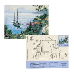 Набір для розпису по номерах "Яхта в бухті" 40*50 см, IDEA2-GX39145