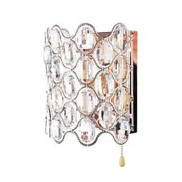 Бра Brille BCL-485W/2*E14+16*0.5W настенное накладное LED хрустальное с выключателем