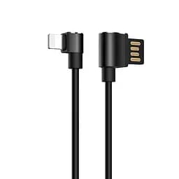 USB Cable Hoco U37 Long Roam Lightning (L Shape) Black 1.2m