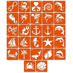 Набор трафаретов для био-тату S - море Fresh Tattoo s_simple_5x5_27_1