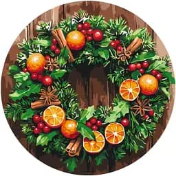 Картина по номерам Brushme Рождественский венок (Размер L) 40x40 см