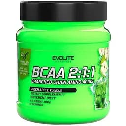 Амінокислота BCAA Evolite Nutrition BCAA 2:1:1, 400 грам - Зелене яблуко