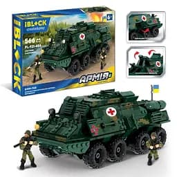 Конструктор IBLOCK Армия БММ-70Б, PL-921-474, 566 деталей, 2 фигурки, 46x6.4x28.5 см