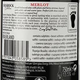 Вино Banrock Station Merlot, 13,5%, 0,75 л - мініатюра 3