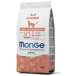 Сухий корм Monge Cat Adult з лососем для дорослих кішок 10 кг