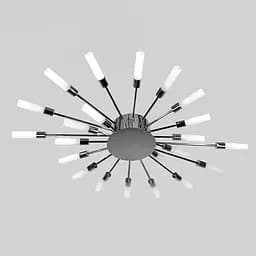 Потолочная хромированная люстра в форме солнечной вспышки на 22 плафона G4 Ø 90х70 см Line F | Ст. 1279/22 CH