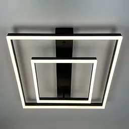 Сучасний LED-світильник у чорному корпусі із двох квадратів 50х50 см | Line F | Арт. 331-500 BK - мініатюра 7