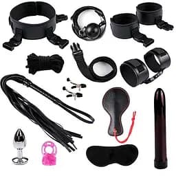 БДСМ бандажний набір з 12 предметів Чорний
