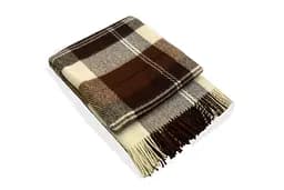 Плед вовняний Vladi Ельф 140х200 теракот-темно-коричнево-білий