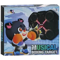 Боксерский набор MS 4641 с интерактивной мишенью, светом, звуком, 3 скоростями и перчатками, чёрный