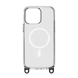 Чехол-панель для Apple iPhone 14 Pro Max, Crossbody Air MagSafe Rope, прозрачный, противоударный бампер с ремешком, поддержка MagSafe и беспроводной зарядки, защита корпуса, TPU+PC, ArmorStandart (ARM77792)