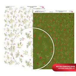 Бумага дизайнерская двусторонняя матовая „Red Drops“ 1 с тиснением 21х29,7см 200г/м2 ROSA TALENT