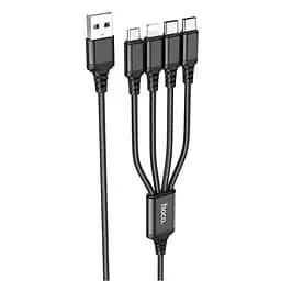 Кабель Hoco Combo 4-in-1, 2Type-C+Lightning+Micro USB Super charging cable X76 1 м, 2A