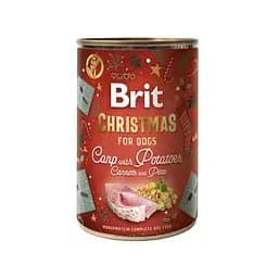 Вологий корм для собак Brit Mono Protein Christmas Carp with Potatoes різдвяна вечеря з коропом та картоплею, 400 г