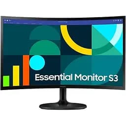 Монiтор Samsung 24" Essential S3 LS24D360 (LS24D360GAIXUA) VA Black Curved 100Hz