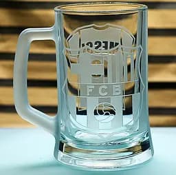 Пивний келих 660 мл Barcelona з гравіюванням подарунок для фаната  футбольний кухоль  ФК Барселона Мессі