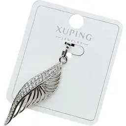 Жіноча підвіска Xuping Листочок із камінчиками з медичного золота гіпоалергенна