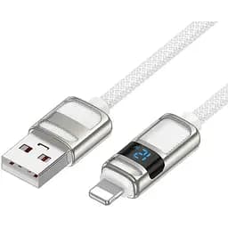 Кабель Hoco U137 Line зарядный кабель для передачи данных с дисплеем iP Белый