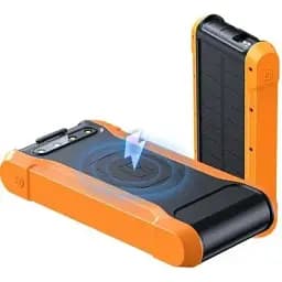 Батарея універсальна PowerPlant 20000mAh PD/18W QC3.0 USB-C USB-A*2 Wireless Solar panel (PB930487)