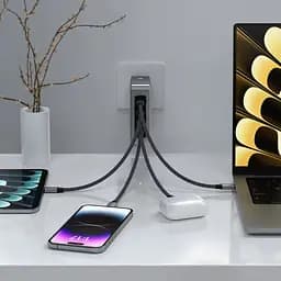 Мережевий зарядний пристрій Satechi 145 Вт USB-C 4-Port PD GaN Travel Space Gray з комплектом адаптерів для подорожей (ST-W145GTM) - мініатюра 7