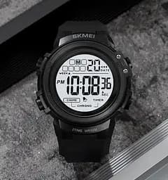 Годинник чоловічий наручний спортивний Skmei 2260 (Чорний з білим) - мініатюра 4