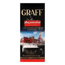 Чай чорний Graff English Breakfast в пакетиках 40 г (20 шт. х 2 г)  - мініатюра 3