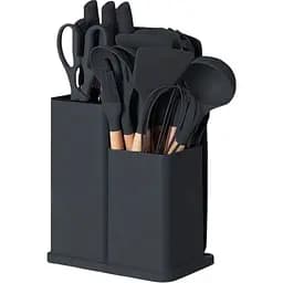 Набір кухонного приладдя A-plus Kitchenware Set силіконовий з дощечкою Чорний
