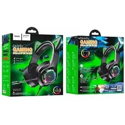 Навушники Hoco Cute Cat Luminous Cat Ear Gaming Headphones W107 рожеві вставки 6931474791252 - мініатюра 9