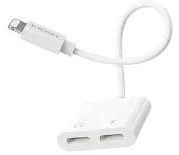 Перехідник аудіоадаптер Borofone BV11 Dual Lightning digital audio converter білий - мініатюра 2