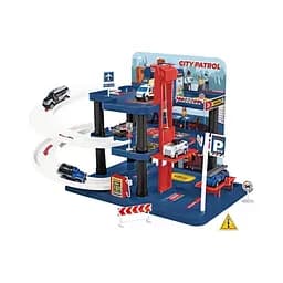 Паркінг з треком 652 J39 Дворівневий екшн, механічний ліфт, спіральні траси, машинки 1:64