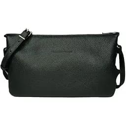 Женский клатч Grande Pelle с ремешком через плече черный 25х16х6 см acs0032216