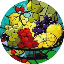 Картина за номерами Ideyka Фруктове асорті ©art_selena_ua KHO-R1011 діаметр 29 см