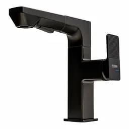 Змішувач для кухні Platinum с висувним виливом та індикатором A238 чорний