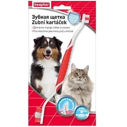 Двостороння зубна щітка Beaphar Toothbrush для котів і собак - мініатюра 2