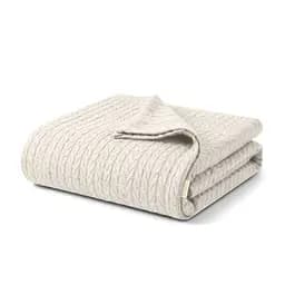 Плед-покривало Cosas Knitted Braid Ivory косичка 160х230 см (Blanket_05Ivory_KnittedBraid_160x230)