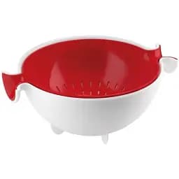 Набор миска с коландером Guzzini белый с красным (29250055)