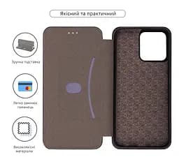 Чехол-книжка для ZTE Blade V50 Design 4G/A73 4G, G-Case, черный, кожаный чехол-книга из экокожи (PU) и TPU, с магнитом, с подставкой и вместительным кардхолдером, противоударный, защита всего корпуса, ArmorStandart (ARM70729) - мініатюра 3