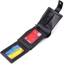Стильне портмоне з люксової зернистої шкіри флотар Grande Pelle 12х9х3 см acs0029594 - мініатюра 7