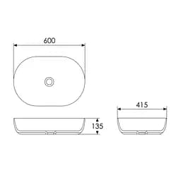 Умивальник Imprese Jess 60x41 чорний матовий i11326MDG - мініатюра 2