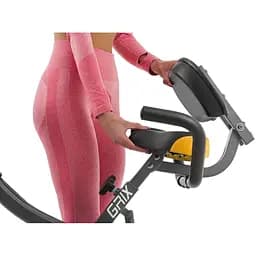 Велотренажер магнітний Hop-Sport HS-3010X Grix X-Bike з еспандерами сіро-жовтий - мініатюра 2