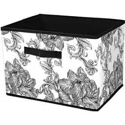 Кошик Idea Home Anthracite Flowers NP-103R прямкутний 38x27x27 см (NP-103R прям. ткан. Anthracite Flower)
