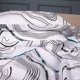 Наволочка MirSon Ranforce Elite 17-0696 River Streams 60х60 см біла з принтом (2200010453331)