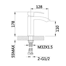 Змішувач для раковини Qtap Swan Cascada QTSWA270CRW45568 Chrome/White - мініатюра 2