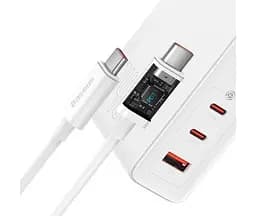 Адаптер - блок на 3 порти - зарядне Baseus Gan5 Pro Fast Charger 140W (CCGP100202) + кабель C to C - мініатюра 2
