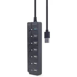Концентратор Gembird 7 ports (1xUSB3.1+6xUSB2.0) switch black (UHB-U3P1U2P6P-01) - мініатюра 3