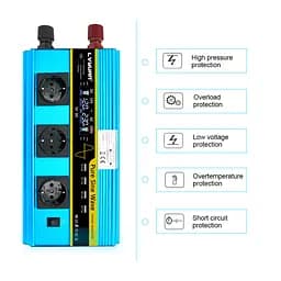Інвертор перетворювач напруги Lvyuan 12-230v 3000/6000w чистий синус - мініатюра 3