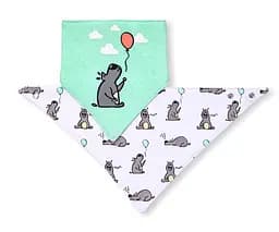 Слюнявчик BabyOno Собачка, 42х21 см, белый с салатовым, 2 шт. (879/02)