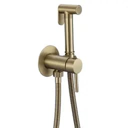 Набір гігієнічного душу прихованого монтажу Mixxus Premium Hans 002-A Inner Brushed Gold (Матове золото) MI6922, Золотий